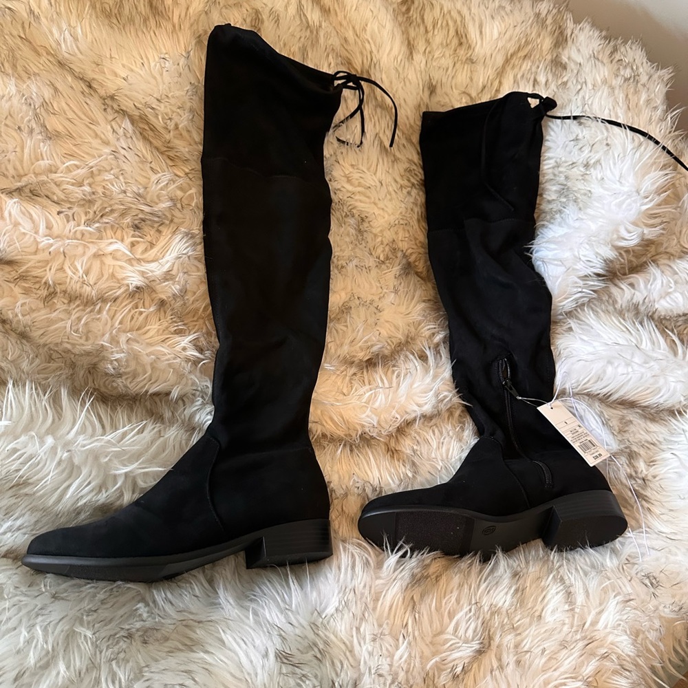 Microsuede Over The Knee Boots Women’s 9 in black* a new day Sydney